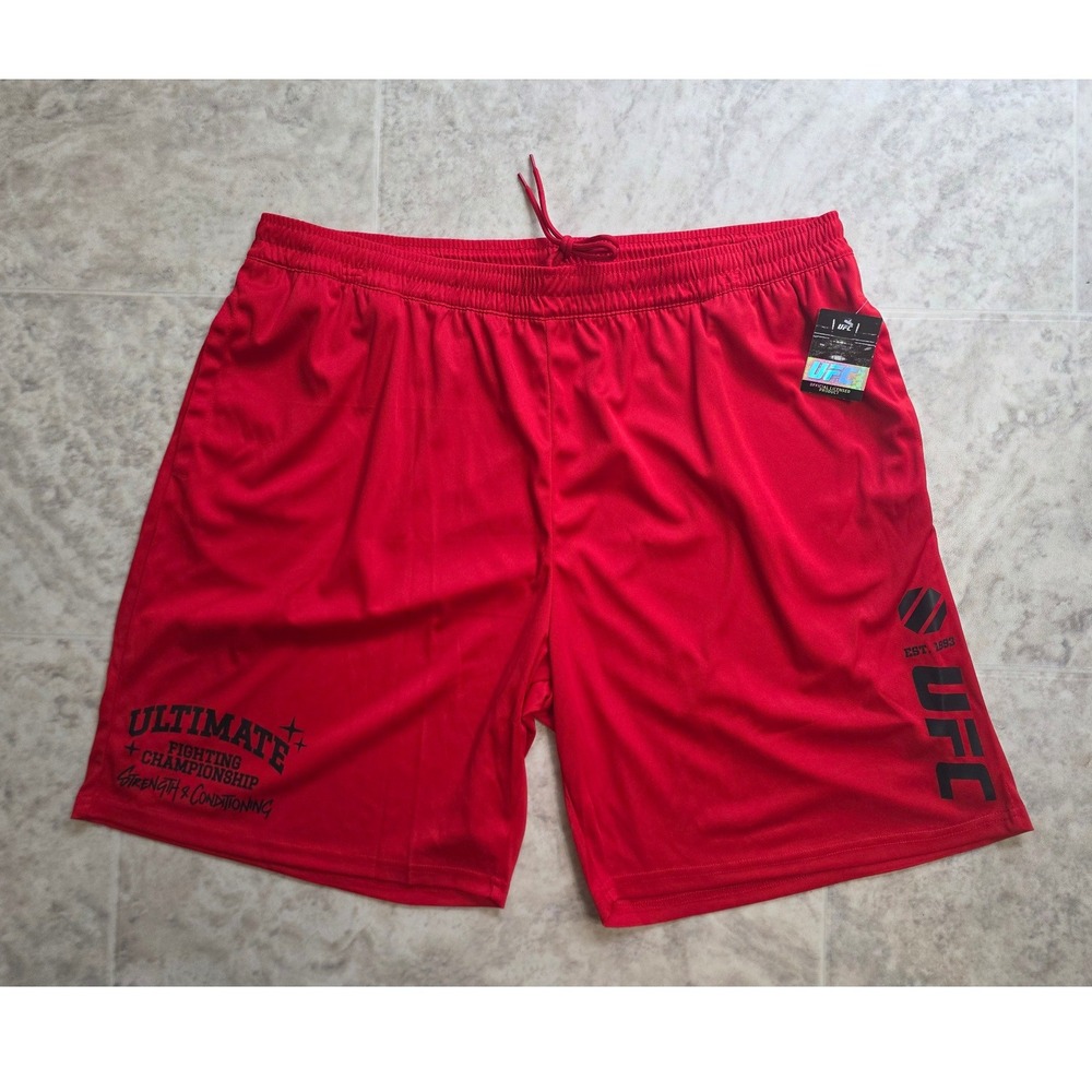 UFC Mens Red Strength & Conditioning Athletic Gym Shorts Size 2XL NWT